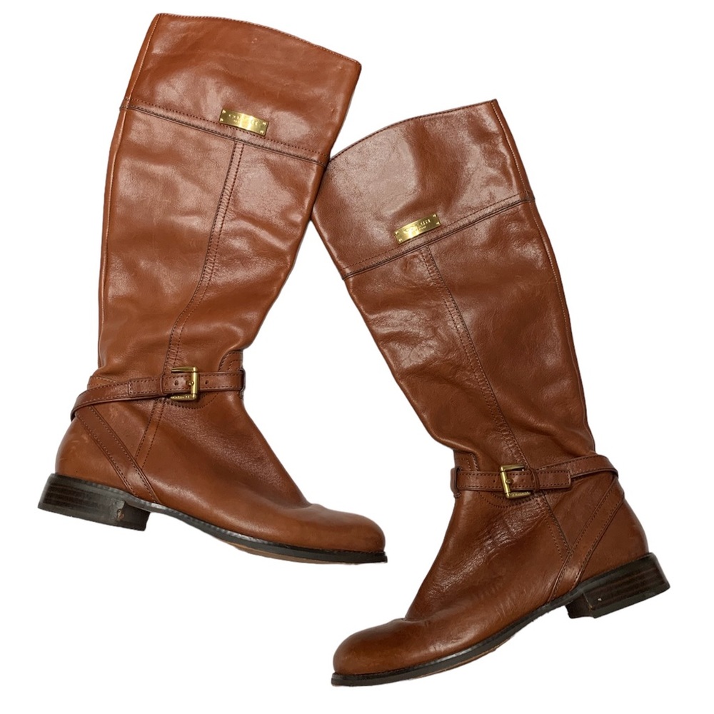 Coach Micha Leather Tall Riding Boots - Picture 2 of 9